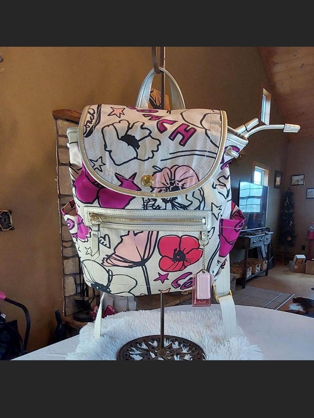 Coach 2012 Poppy Kyra Y2KFloral Graffiti Backpack F19284 BOTH original matching